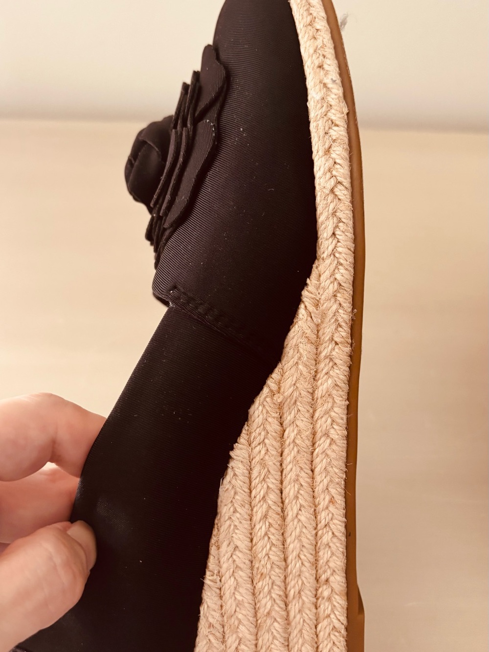 Taryn Rose Black Floral Espadrille Slip-Ons - Picture 2 of 7